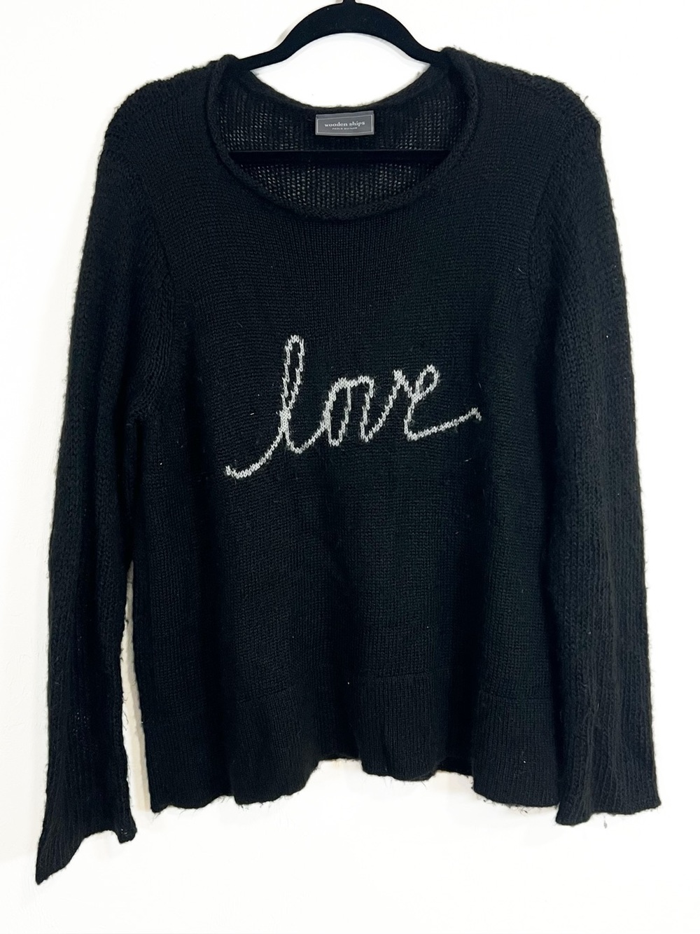Wooden Ships Wool Knit Love Sweater Black Size M/L